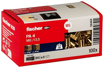 fischer mosazná hmoždinka PA 4 balení