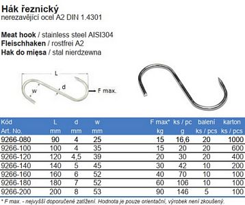 Hák řeznický NEREZ