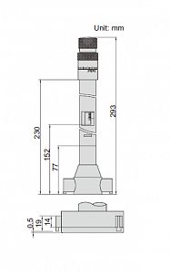 INSIZE 3228 dutinoměr analogový tříbodový s velkým rozsahem měření