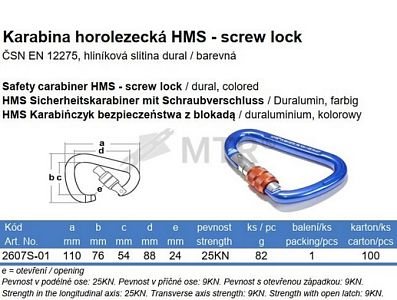 Karabina horolezecká HMS, screw lock