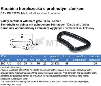 Karabina horolezecká, prohnutý zámek