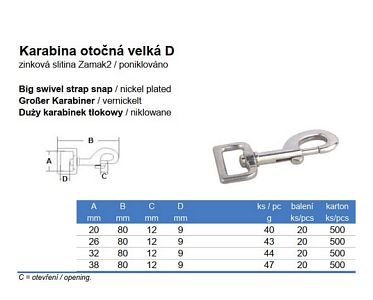 Karabina otočná velká D