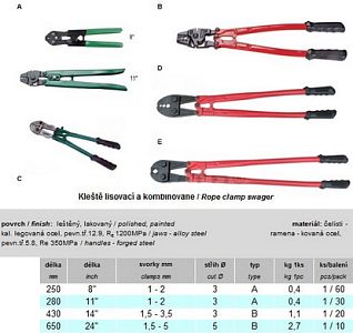 Kleště lisovací a střihací pro ALU objímky DIN 3093