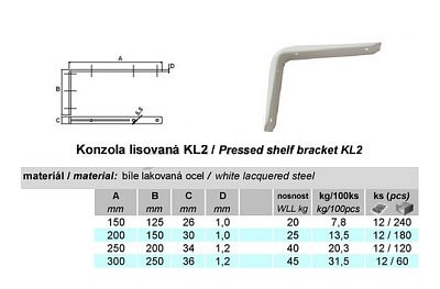 Konzole policová KL2