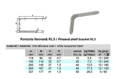 Konzole policová KL3