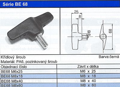 Křídlový šroub Série BE 68