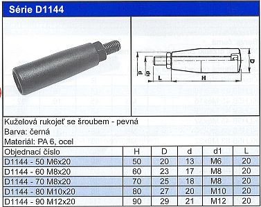 Kuželová rukojeť se šroubem - pevná Série D1144