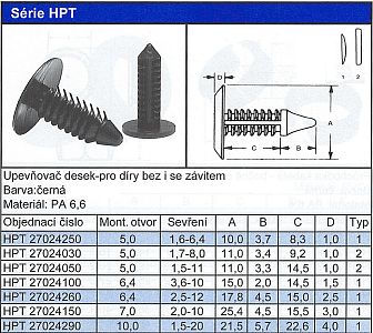 Plastový nýt narážecí Série HPT