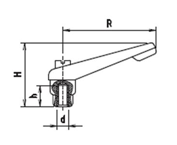 Představitelná celokovová páčka Série KLH5M