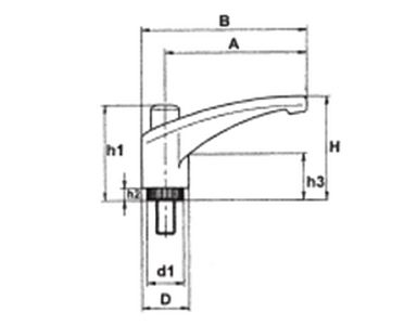 Představitelná páčka s kovovým šroubem Série KLH3B
