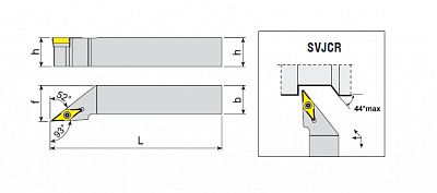 Soustružnický držák vnější typ SVJCR/L