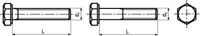 Šroub šestihranná hlava DIN 933/DIN 931 palcový závit UNC