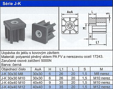 Ucpávka jeklu s kovovým závitem Série J-K