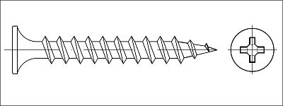Vrut do sádrokartonu zápustná hlava, dvouchodý závit