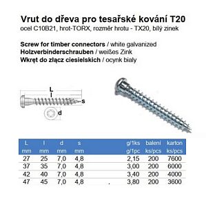 Vruty do tesařského kování pro otvor 5 mm