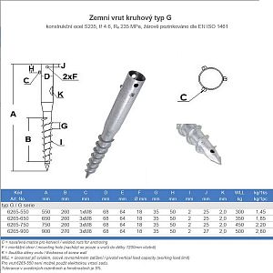 Zemní vrut kruhový série G