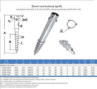 Zemní vrut kruhový série GL