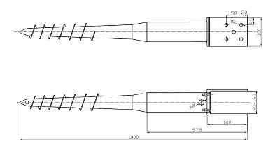 Zemní vrut U 80-160x1000 stavitelný