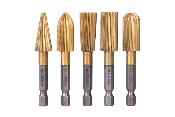 Sada rotační rašple FESTA 5ks TiN šestihranná stopka 1/4"