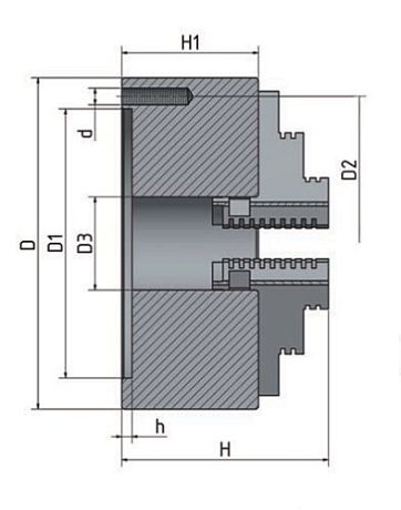 3-čelisťové sklíčidlo s centrickým upínáním Ø 80 mm