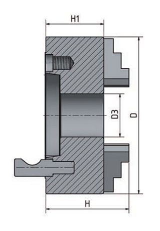 4-čelisťové sklíčidlo s centrickým upínáním ø 200 mm Camlock 4