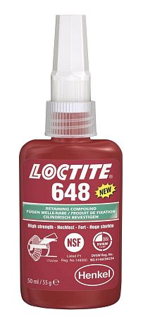 Loctite 648, 50ml lepidlo na válcové díly vysoko-pevnostní, do 0,15 mm vůle