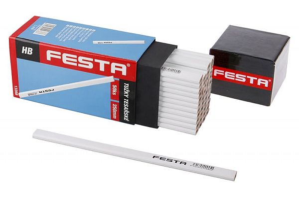 Tužka tesařská FESTA 250mm HB (bílý lak)