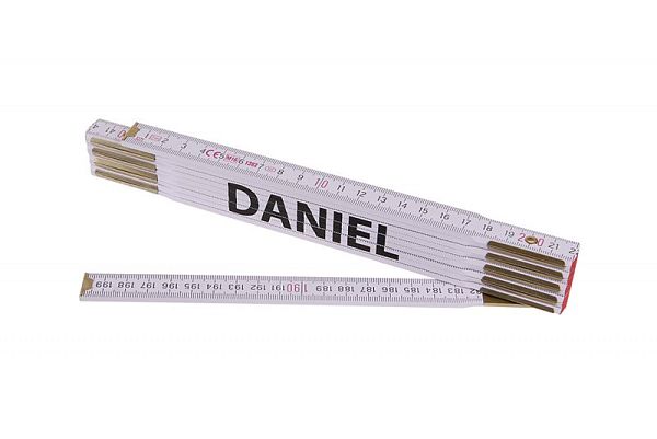 Metr skládací 2m DANIEL (PROFI, bílý, dřevo)