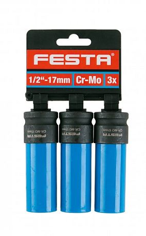 Hlavice na kola FESTA CrMo 1/2&quot; 17mm 3ks