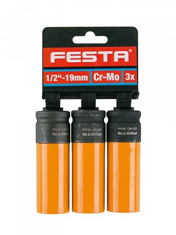 Hlavice na kola FESTA CrMo 1/2&quot; 19mm 3ks