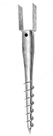 Zemní vrut &quot;U&quot; 90x60x100mm/60cm tl. 4mm ZN