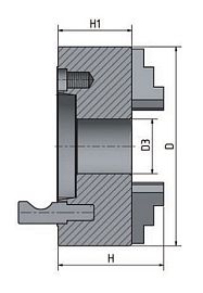 3-čelisťové sklíčidlo s centrickým upínáním ø 250 mm Camlock 6