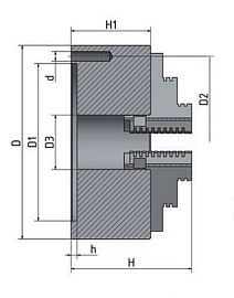 4-čelisťové sklíčidlo s nezávisle stavitelnými čelistmi ø 125 mm