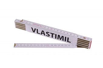Metr skládací 2m VLASTIMIL (PROFI, bílý, dřevo)