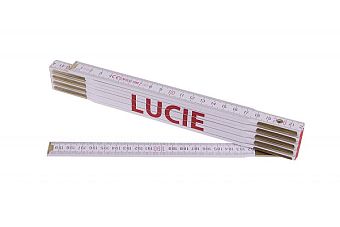 Metr skládací 2m LUCIE (PROFI, bílý, dřevo)