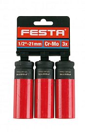 Hlavice na kola FESTA CrMo 1/2&quot; 21mm 3x